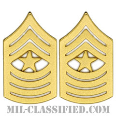 最上級曹長（Sergeant Major (SgtMaj)）[カラー（マットゴールド）/海兵隊階級章/バッジ/ペア（2個1組）]の画像