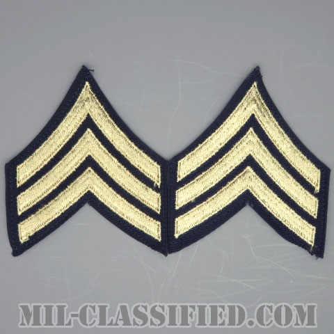 軍曹（Sergeant (SGT)）[ツイル生地刺繍タイプ/階級章（1942-1948）/パッチ/ペア（2枚1組）/1点物]の画像