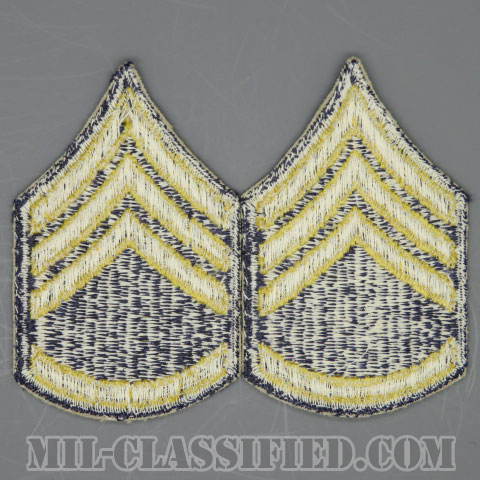 軍曹 (非戦闘員)（Sergeant (SGT) Non-Combat）[カットエッジ/階級章（1948-1951）/パッチ/ペア（2枚1組）/1点物]の画像