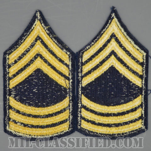曹長 (非戦闘員)（Master Sergeant (MSG) Non-Combat）[カットエッジ/階級章（1948-1951）/パッチ/ペア（2枚1組）/1点物]の画像