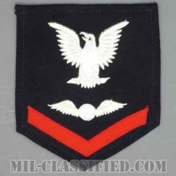 三等兵曹 航空電気技師（Aviation Electrician's Mate (AE)）[ネイビーブルー（レッド）/Male（男性用）/海軍階級章（1940s）/パッチ/1点物]の画像