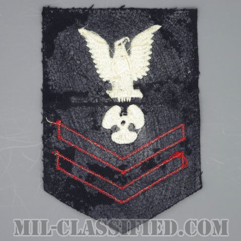 二等兵曹 機械工（Machinist's Mate (MM)）[ネイビーブルー（レッド）/Male（男性用）/海軍階級章（1940s）/パッチ/中古1点物]の画像