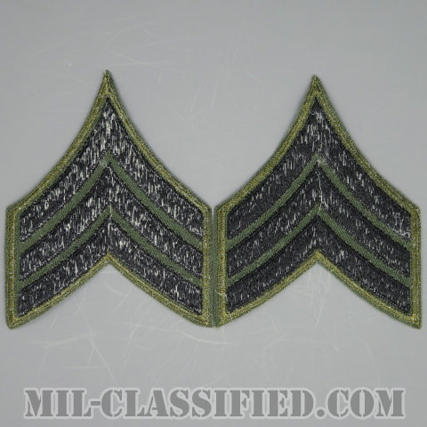 軍曹（Sergeant (SGT)）[サブデュード（カーキ縁）/カットエッジ/階級章/パッチ/ペア（2枚1組）/1点物]の画像