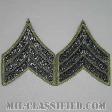 軍曹（Sergeant (SGT)）[サブデュード（カーキ縁）/カットエッジ/階級章/パッチ/ペア（2枚1組）/1点物]の画像