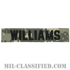 WILLIAMS [UCP（ACU）/ブラック刺繍/ネームテープ/ベルクロ付パッチ]画像