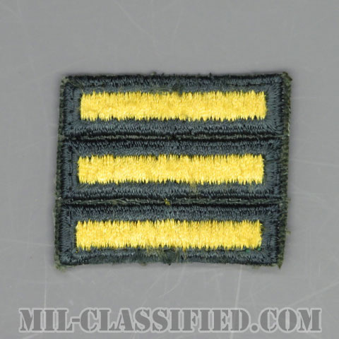 海外勤務(派遣)章 3連(勤続1年6ヶ月)（Overseas Service Bar）[カラー（グリーン）/カットエッジ/男性用/パッチ/中古1点物]の画像