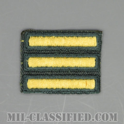 海外勤務(派遣)章 3連(勤続1年6ヶ月)（Overseas Service Bar）[カラー（グリーン）/カットエッジ/男性用/パッチ/中古1点物]の画像