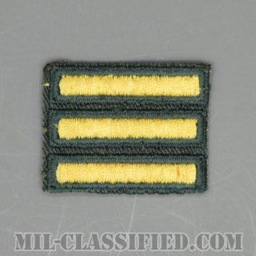 海外勤務(派遣)章 3連(勤続1年6ヶ月)（Overseas Service Bar）[カラー（グリーン）/カットエッジ/男性用/パッチ/中古1点物]の画像