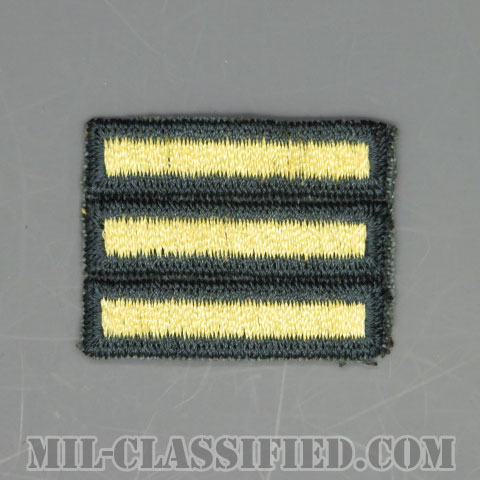 海外勤務(派遣)章 3連(勤続1年6ヶ月)（Overseas Service Bar）[カラー（グリーン）/カットエッジ/男性用/パッチ/中古1点物]の画像