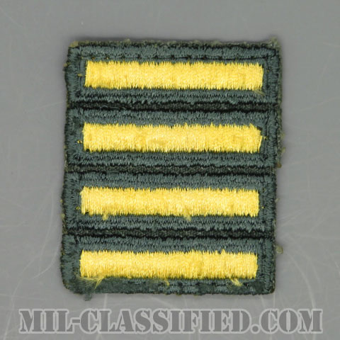 海外勤務(派遣)章 4連(勤続2年)（Overseas Service Bar）[カラー（グリーン）/カットエッジ/男性用/パッチ/中古1点物]の画像