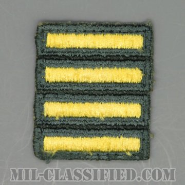 海外勤務(派遣)章 4連(勤続2年)（Overseas Service Bar）[カラー（グリーン）/カットエッジ/男性用/パッチ/中古1点物]の画像