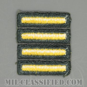 海外勤務(派遣)章 4連(勤続2年)（Overseas Service Bar）[カラー（グリーン）/カットエッジ/男性用/パッチ/中古1点物]の画像