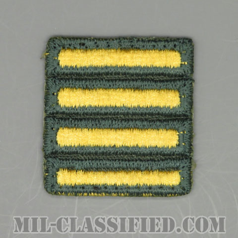 海外勤務(派遣)章 4連(勤続2年)（Overseas Service Bar）[カラー（グリーン）/カットエッジ/男性用/パッチ/中古1点物]の画像