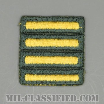 海外勤務(派遣)章 4連(勤続2年)（Overseas Service Bar）[カラー（グリーン）/カットエッジ/男性用/パッチ/中古1点物]の画像