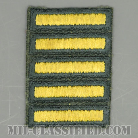 海外勤務(派遣)章 5連(勤続2年6ヶ月)（Overseas Service Bar）[カラー（グリーン）/カットエッジ/男性用/パッチ/中古1点物]の画像