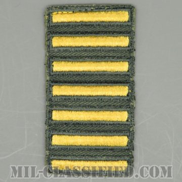 海外勤務(派遣)章 7連(勤続3年6ヶ月)（Overseas Service Bar）[カラー（グリーン）/カットエッジ/男性用/パッチ/中古1点物]の画像