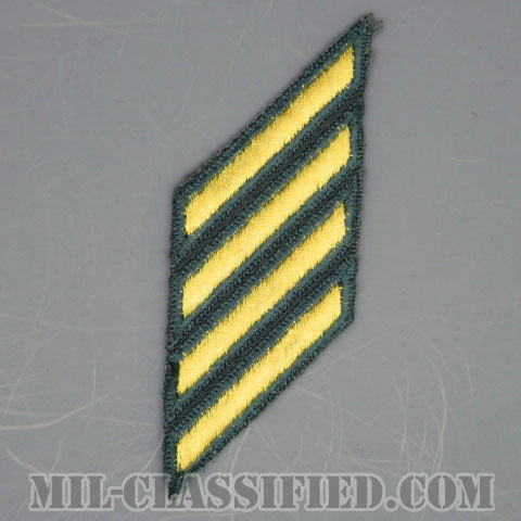 年功章 4連(勤続12年)（Service Stripe）[カラー（グリーン）/カットエッジ/男性用/パッチ/中古1点物]の画像