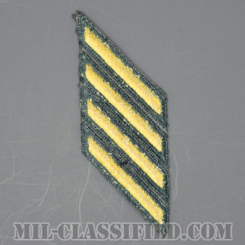 年功章 4連(勤続12年)（Service Stripe）[カラー（グリーン）/カットエッジ/男性用/パッチ/中古1点物]の画像