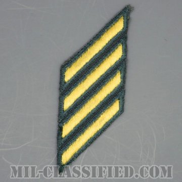 年功章 4連(勤続12年)（Service Stripe）[カラー（グリーン）/カットエッジ/男性用/パッチ/中古1点物]の画像