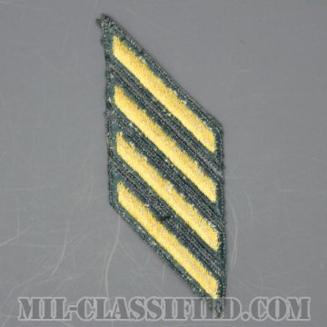 年功章 4連(勤続12年)（Service Stripe）[カラー（グリーン）/カットエッジ/男性用/パッチ/中古1点物]の画像