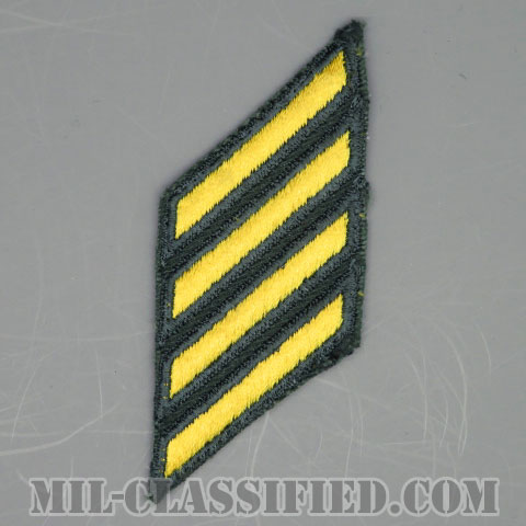 年功章 4連(勤続12年)（Service Stripe）[カラー（グリーン）/カットエッジ/男性用/パッチ/中古1点物]の画像