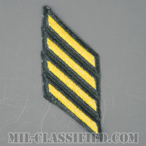 年功章 4連(勤続12年)（Service Stripe）[カラー（グリーン）/カットエッジ/男性用/パッチ/中古1点物]の画像