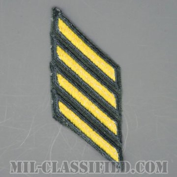 年功章 4連(勤続12年)（Service Stripe）[カラー（グリーン）/カットエッジ/男性用/パッチ/中古1点物]の画像