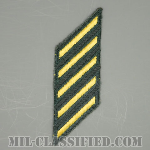 年功章 5連(勤続15年)（Service Stripe）[カラー（グリーン）/カットエッジ/男性用/パッチ/中古1点物]の画像