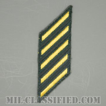 年功章 5連(勤続15年)（Service Stripe）[カラー（グリーン）/カットエッジ/男性用/パッチ/中古1点物]の画像