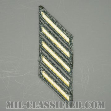 年功章 5連(勤続15年)（Service Stripe）[カラー（グリーン）/カットエッジ/男性用/パッチ/中古1点物]の画像