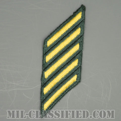 年功章 5連(勤続15年)（Service Stripe）[カラー（グリーン）/カットエッジ/男性用/パッチ/中古1点物]の画像