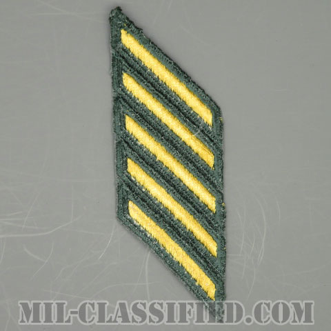 年功章 5連(勤続15年)（Service Stripe）[カラー（グリーン）/カットエッジ/男性用/パッチ/中古1点物]の画像