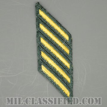 年功章 5連(勤続15年)（Service Stripe）[カラー（グリーン）/カットエッジ/男性用/パッチ/中古1点物]の画像