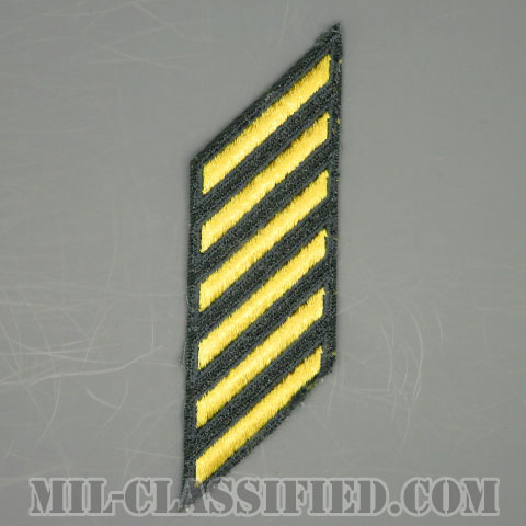 年功章 6連(勤続18年)（Service Stripe）[カラー（グリーン）/カットエッジ/男性用/パッチ/中古1点物]の画像