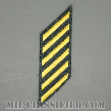 年功章 6連(勤続18年)（Service Stripe）[カラー（グリーン）/カットエッジ/男性用/パッチ/中古1点物]の画像