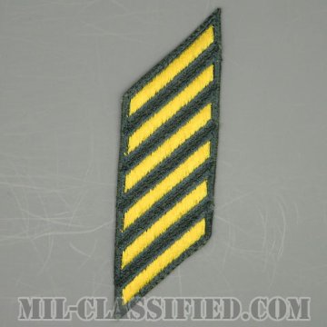年功章 6連(勤続18年)（Service Stripe）[カラー（グリーン）/カットエッジ/男性用/パッチ/中古1点物]の画像