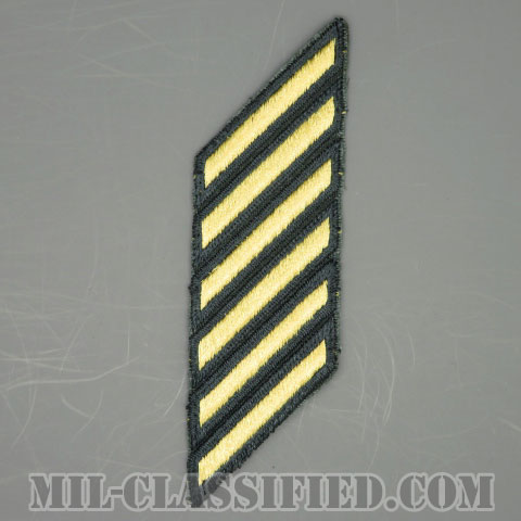 年功章 6連(勤続18年)（Service Stripe）[カラー（グリーン）/カットエッジ/男性用/パッチ/中古1点物]の画像