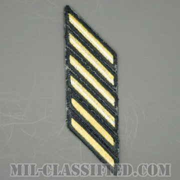 年功章 6連(勤続18年)（Service Stripe）[カラー（グリーン）/カットエッジ/男性用/パッチ/中古1点物]の画像