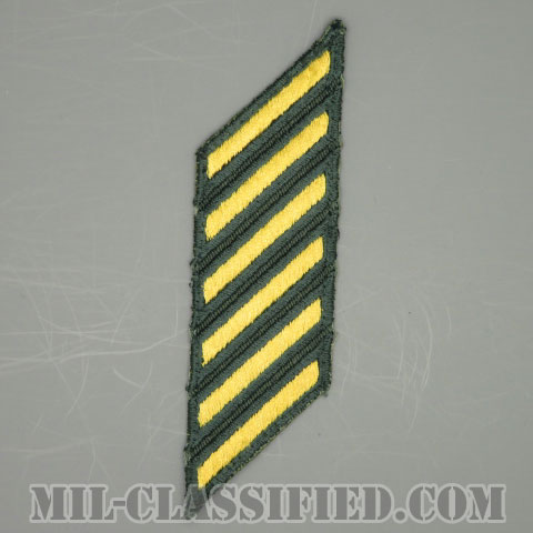 年功章 6連(勤続18年)（Service Stripe）[カラー（グリーン）/カットエッジ/男性用/パッチ/中古1点物]の画像