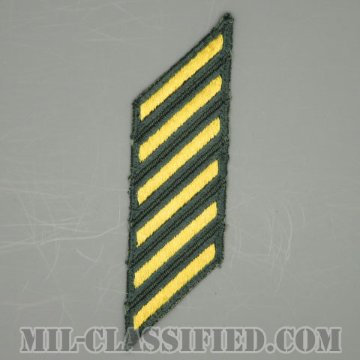 年功章 6連(勤続18年)（Service Stripe）[カラー（グリーン）/カットエッジ/男性用/パッチ/中古1点物]の画像