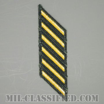 年功章 6連(勤続18年)（Service Stripe）[カラー（グリーン）/カットエッジ/男性用/パッチ/中古1点物]の画像