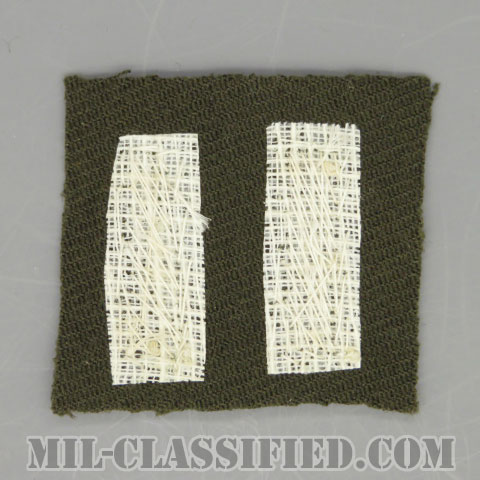 少尉（Second Lieutenant (2LT)）[カラー/ギャバジン生地/モール刺繍/階級章/パッチ/ペア（2枚1組）/1点物]の画像