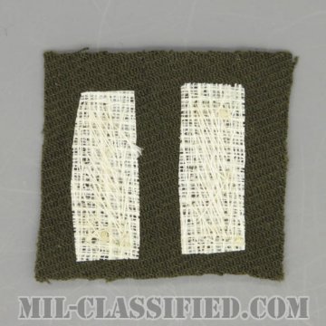 少尉（Second Lieutenant (2LT)）[カラー/ギャバジン生地/モール刺繍/階級章/パッチ/ペア（2枚1組）/1点物]の画像