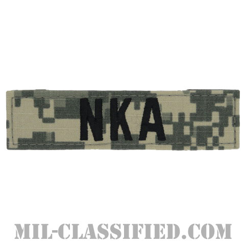 NKA（薬物アレルギーなし） [UCP（ACU）/ブラック刺繍/血液型テープ/ベルクロ付パッチ]の画像