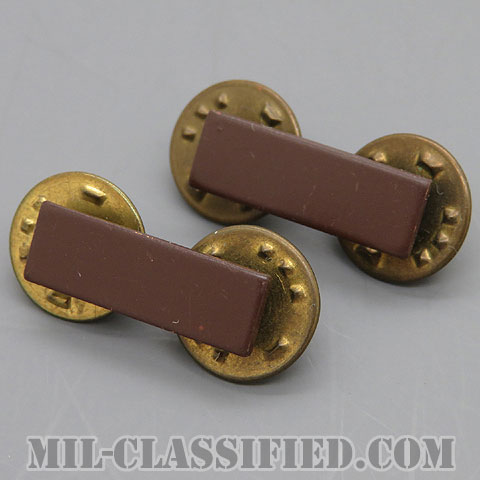 少尉（Second Lieutenant/Ensign）[サブデュード（ブラックメタル）/襟用ミニサイズ/海軍・海兵隊階級章/バッジ/ペア（2個1組）/中古1点物]の画像