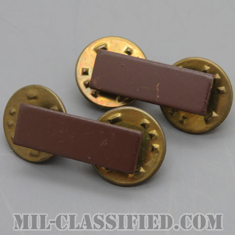 少尉（Second Lieutenant/Ensign）[サブデュード（ブラックメタル）/襟用ミニサイズ/海軍・海兵隊階級章/バッジ/ペア（2個1組）/中古1点物]の画像