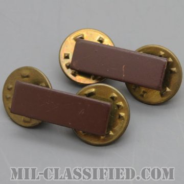 少尉（Second Lieutenant/Ensign）[サブデュード（ブラックメタル）/襟用ミニサイズ/海軍・海兵隊階級章/バッジ/ペア（2個1組）/中古1点物]の画像