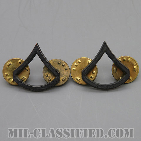 上等兵（Private First Class (PFC)）[サブデュード（ブラックメタル）/階級章/バッジ/ペア（2個1組）/中古1点物]の画像