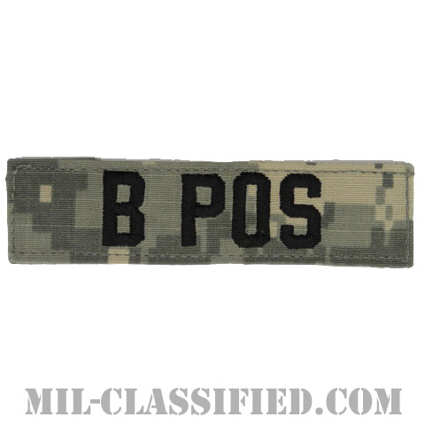 B POS [UCP（ACU）/ブラック刺繍/血液型テープ/ベルクロ付パッチ]の画像