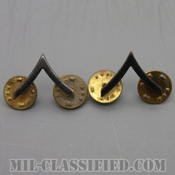 一等兵（Private Second Class (PV2)）[サブデュード（ブラックメタル）/階級章/バッジ/ペア（2個1組）/中古1点物]の画像